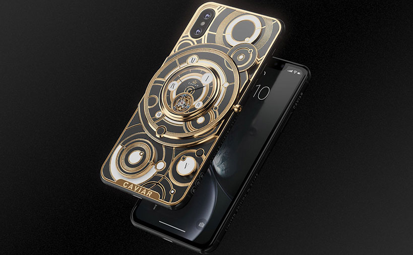 Caviar Grand Complications Skeleton Tourbillon: iPhone lưng đồng hồ mạ vàng, giá 10 ngàn Đô